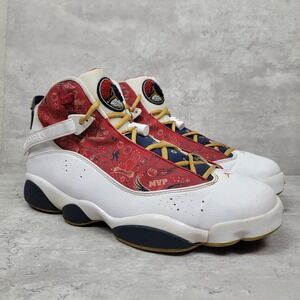 Nike Mens Basketball Shoes Size 13 Air Jordan 6 Rings White Varsity Red Sneakers